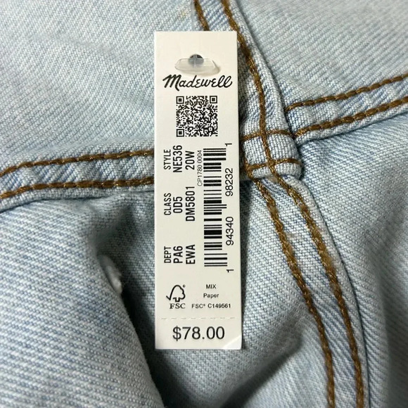 Madewell Plus Relaxed Denim Shorts in Essen Wash NWT - Picture 15 of 15